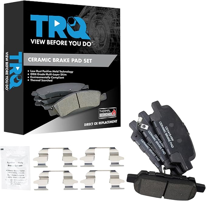 TRQ Rear Ceramic Disc Brake Pad Set for Nissan Infiniti Suzuki New