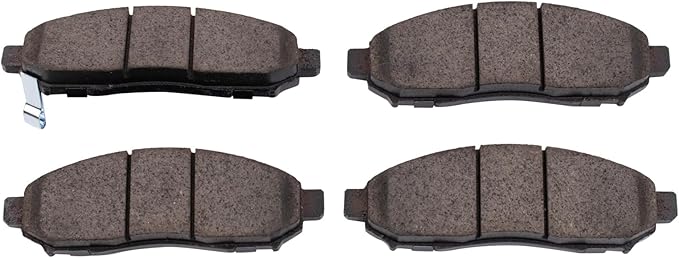 TRQ Front Brake Pads Ceramic Compatible with 2015-2018 Chevrolet City Express 2005-2022 Nissan Frontier 2011-2014 LEAF 2013-2021 NV200 2005-2012 Pathfinder 2005-2015 Xterra 2009-2012 Suzuki Equator