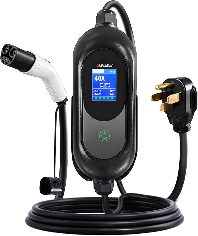 Tesla Charger,Level 2 EV Charger for Tesla 40Amp 240V with NEMA 14-50 Plug, Adjustable Current & Timer,25Ft Tesla Charging CableMobile Connector for Tesla Model Y/3/X/S/Cybertruck