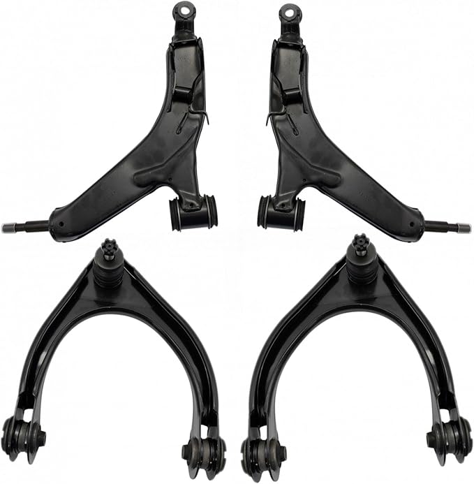 TRQ Front Left and Right Upper and Lower Control Arm with Ball Joint Set 4 Piece Compatible with 2006 Lexus GS300 GS430 2007-2011 GS350 GS450h 2008-2011 GS460