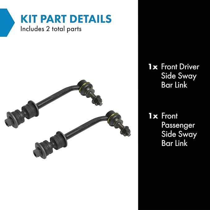 TRQ Front Sway Bar Stabilizer Link Set Compatible with 2007-2009 Chrysler Aspen 2004-2009 Dodge Durango