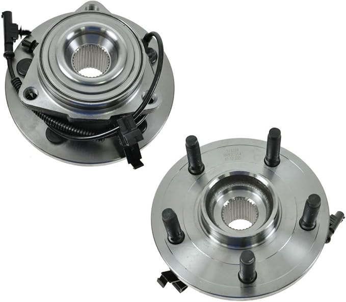 TRQ 2 Piece Front Wheel Bearing & Hub Assembly Set Compatible with 2005-2010 Dodge Dakota 2006-2008 Mitsubishi Raider 2011 Ram