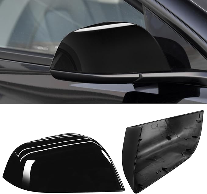 Jaronx Compatible with Tesla Model 3 Side Mirror Cover Replacement 2017 2018 2019 2020 2021 2022 2023 2024 2025, Passenger Door Wing Rear View Mirror Cover Caps for Tesla Model 3 Accessories(Black)