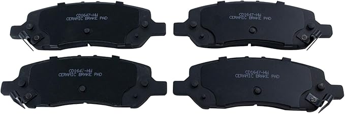 TRQ Rear Brake Pads Ceramic Hardware Wear Sensor Compatible with 2013-2016 Dodge Dart