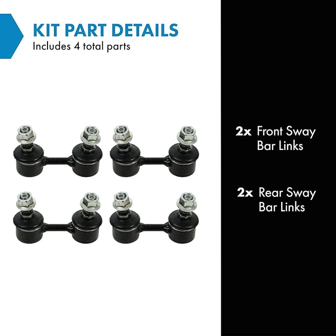 TRQ Sway Bar Stabilizer Link Set Front & Rear Compatible with 97-04 Diamante
