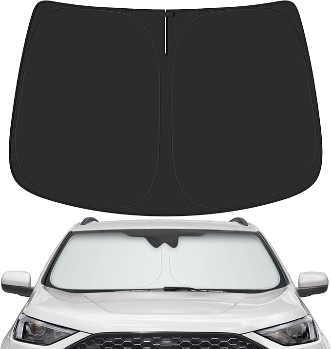 Car Windshield Sun Shade for Ford 2015-2024 Edge Accessories (OEM Design) Reflective Foldable Heat Insulation Sunshade for Ultimate Protection