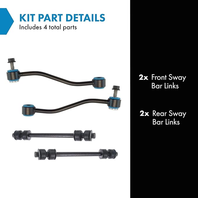 TRQ Front and Rear Sway Bar Link Set Compatible with 2001-2005 Ford Explorer Sport Trac