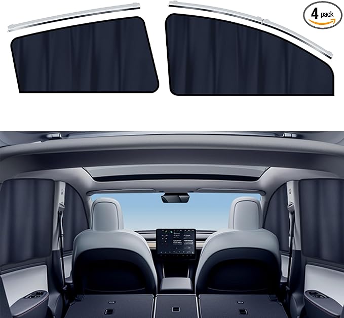 Tesla Model 3 Sunshade, Magnetic Side Window Sun Shade, Car Window Privacy Shade for Baby, Removable Curtains, Model 3 Accessories 2025