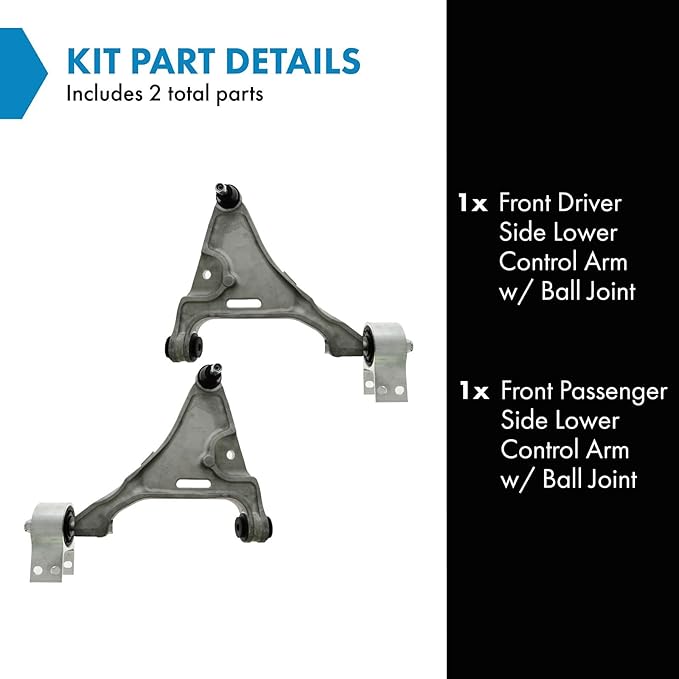 TRQ Front Lower Control Arm with Ball Joint Driver and Passenger Side Compatible with 2006-2011 Buick Lucerne 2006-2011 Cadillac DTS