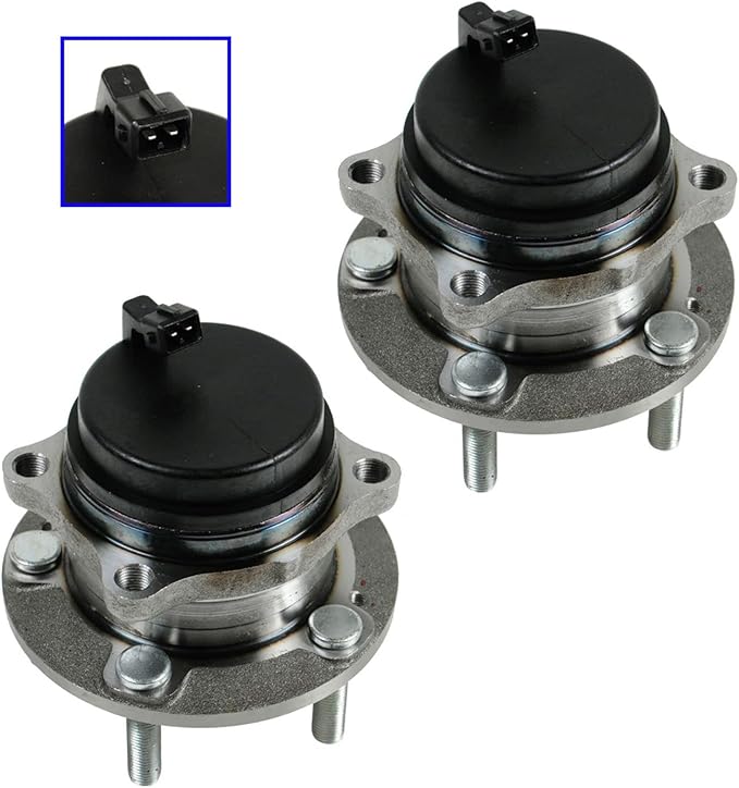 TRQ Rear Left and Right Wheel Bearing and Hub Assembly Set 2 Piece Compatible with 07-20 Hyundai Santa Fe FWD 13-18 Santa Fe Sport FWD 2019 Santa Fe XL FWD 07-12 Veracruz FWD 11-15 Kia Sorento FWD