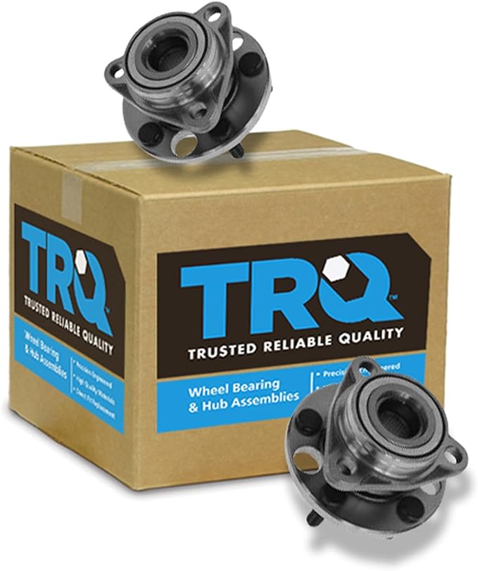 TRQ Front Left and Right Wheel Bearing and Hub Assembly Set 2 Piece Compatible with 1984-2005 Chevrolet Cavalier 1987-1996 Beretta 1987-1996 Corsica 1985-1998 Pontiac Grand Am 1995-2005 Sunfire