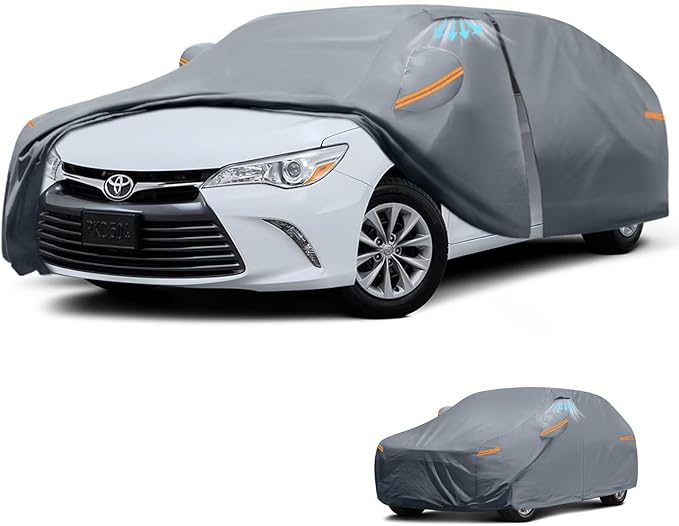 Waterproof Toyota Camry(1991-2026) Car Cover with Breathable Vents, [2026 Upgrade] Premium Covers with Cotton Liner and Zipper Door, Sun Rain Snow Dust Uv Protection.(Gift with Towel)