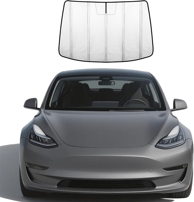Windshield Sun Shade for Tesla Model 3 2018-2025, Model Y 2020-2025 Front Window Sunshade - Safeguard (for Model 3/Model Y)
