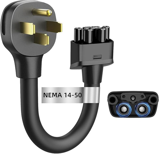 NEMA 14-50 Adapter for Tesla Gen 2 Mobile Connector, 240V 32A EV Fast Charging Adapter, 11 Inch Heavy-Duty Cable, Safe & Durable, Compatible with Tesla Model S 3 X Y - Black