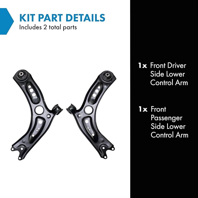 TRQ Front Lower Control Arm Set Compatible with 15-20 Audi 15-22 Volkswagen