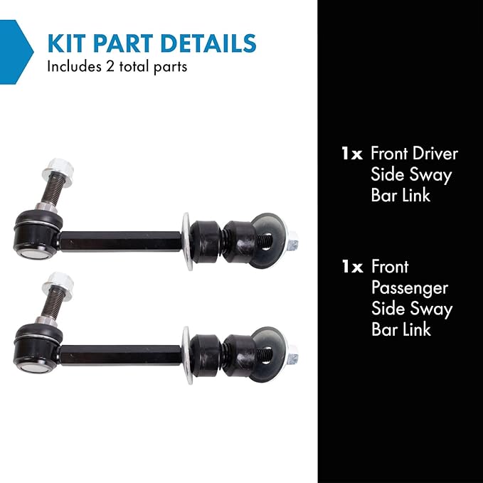 TRQ Front Driver and Passenger Side Sway Bar Link Set 2 Piece Compatible with 10 Dodge Ram 2500 4WD 10 Dodge Ram 3500 4WD 11-13 Ram 2500 4WD 11-12 Ram 3500 4WD