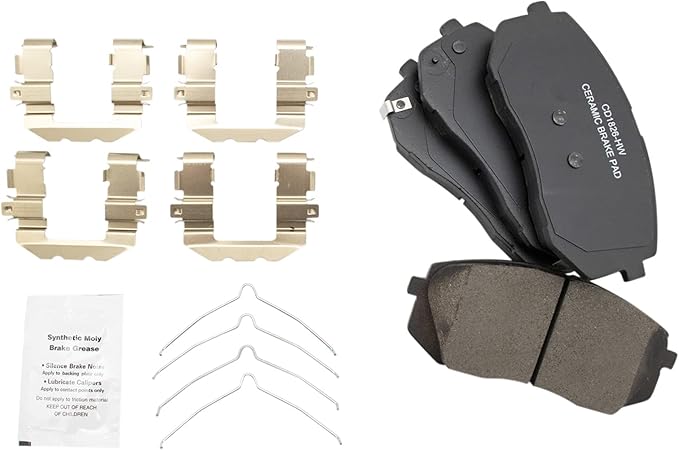 TRQ Front Brake Pads Ceramic Compatible with 2019-2021 Hyundai Kona Electric 2015-2019 Sonata 2016-2020 Kia Optima