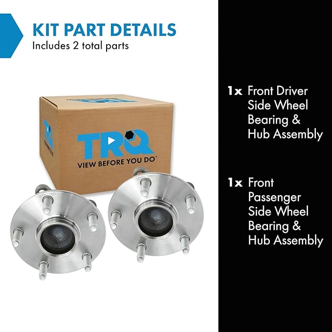 TRQ Front Wheel Bearing and Hub Assembly Set 2 Piece Compatible with 13-20 Lexus GS350 Rear Wheel Drive 13-18 GS450h 16-17 GS200t 18-19 GS300 15-22 RC350 Rear Wheel Drive 18-19 RC300 Rear Wheel Drive