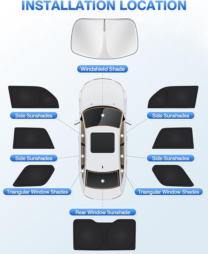 Window Shades for 5th Gen Toyota 4Runner 2010-2024 Accessories Windshield Sun Shade Side Rear Window Covers Sunshade Full Set Sun Visor Privacy Protection Camping Keep Vehicle Cool Black 8PCS