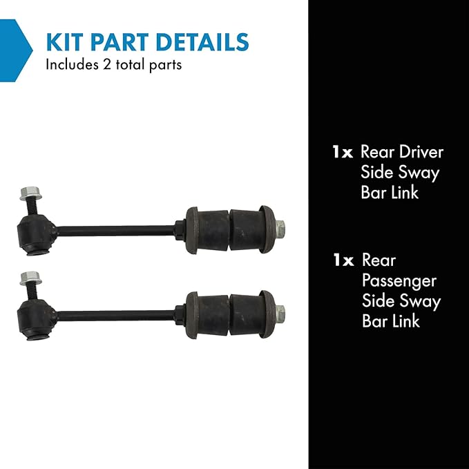 TRQ Rear Sway Bar Stabilizer Link Set Compatible with 2011-2016 Buick LaCrosse 2014-2017 Regal 2013-2019 Cadillac XTS 2010-2011 Saab 9-5