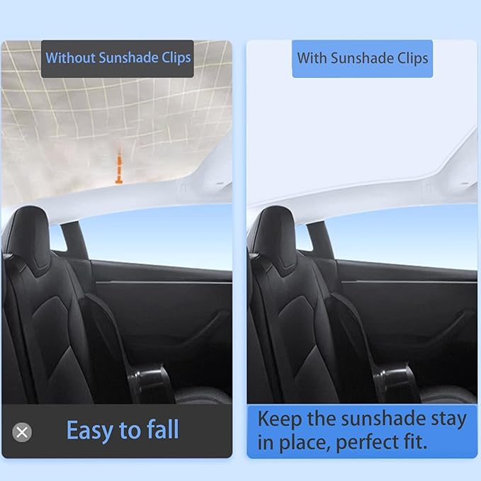 Jaronx Compatible with Tesla Sunshade Clips Sunroof Sunshade Roof Shade Insert Clips for Tesla Model 3/Y (2017-2025), Molde S/X (2012-2025)-12PCS