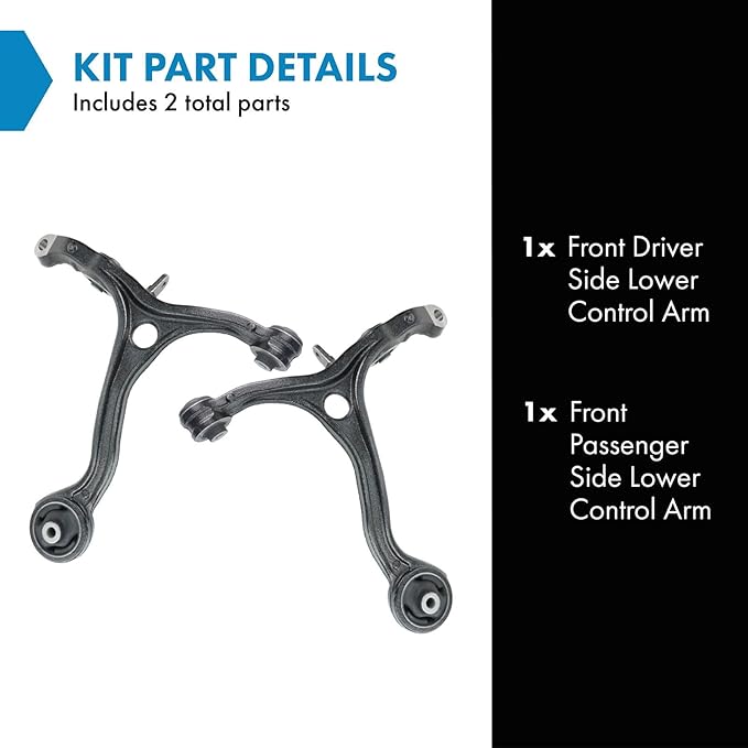 TRQ Front Lower Control Arm Set Compatible with 2009-2014 Acura TSX 2008-2012 Honda Accord HO4510100 HO4511100