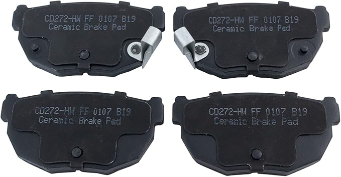 TRQ Rear Ceramic Brake Pad Set Compatible with 1989-98 Nissan 240SX 84-85 200SX Turbo 86-88 200SX 84-88 300ZX 89 300ZX To 1-31-89 Production Date