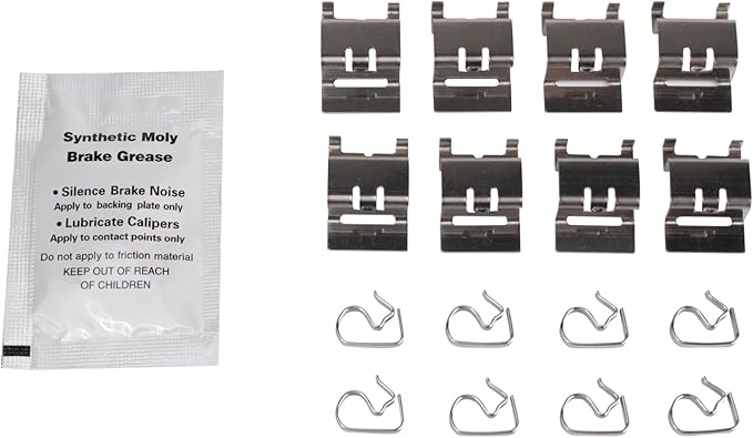TRQ Rear Ceramic Brake Pad Set Includes Contact Point Grease Hardware Compatible with 2019-2021 Ford Ranger
