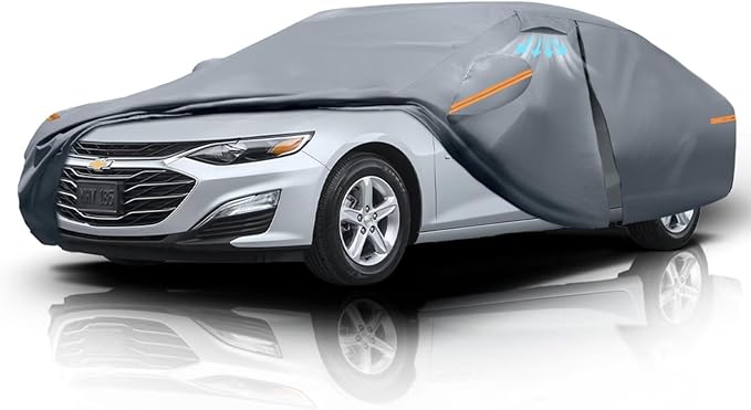 Waterproof Malibu(1977-2026) Car Cover with Breathable Vents, [2025 Upgrade] Premium Covers with Cotton Liner and Zipper Door, Sun Rain Snow Dust Uv Protection.(Gift with Towel)