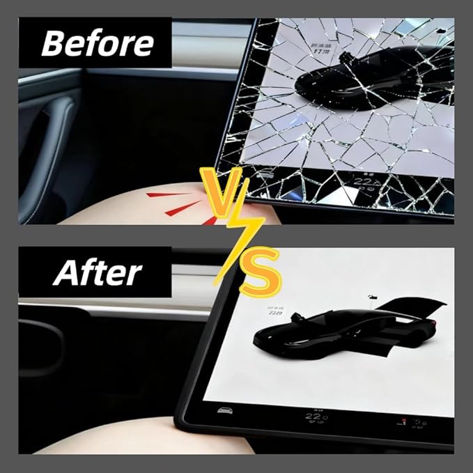 4 PCS Silicone Center Console Accessories Kit for Tesla Model Y Juniper 2025 2026 Center Console Mat,Cup Holder Insert Screen Edge Protector Frame,Mirror Frame Protectors(Black Model Y Juniper)