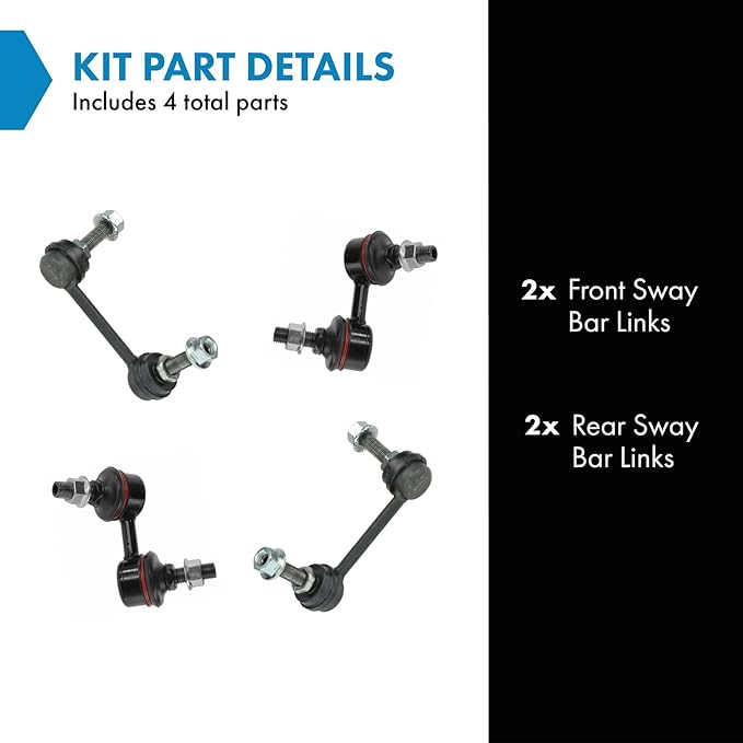 TRQ Front & Rear Sway Bar Stabilizer Link Set Compatible with 2002-2006 Honda CR-V