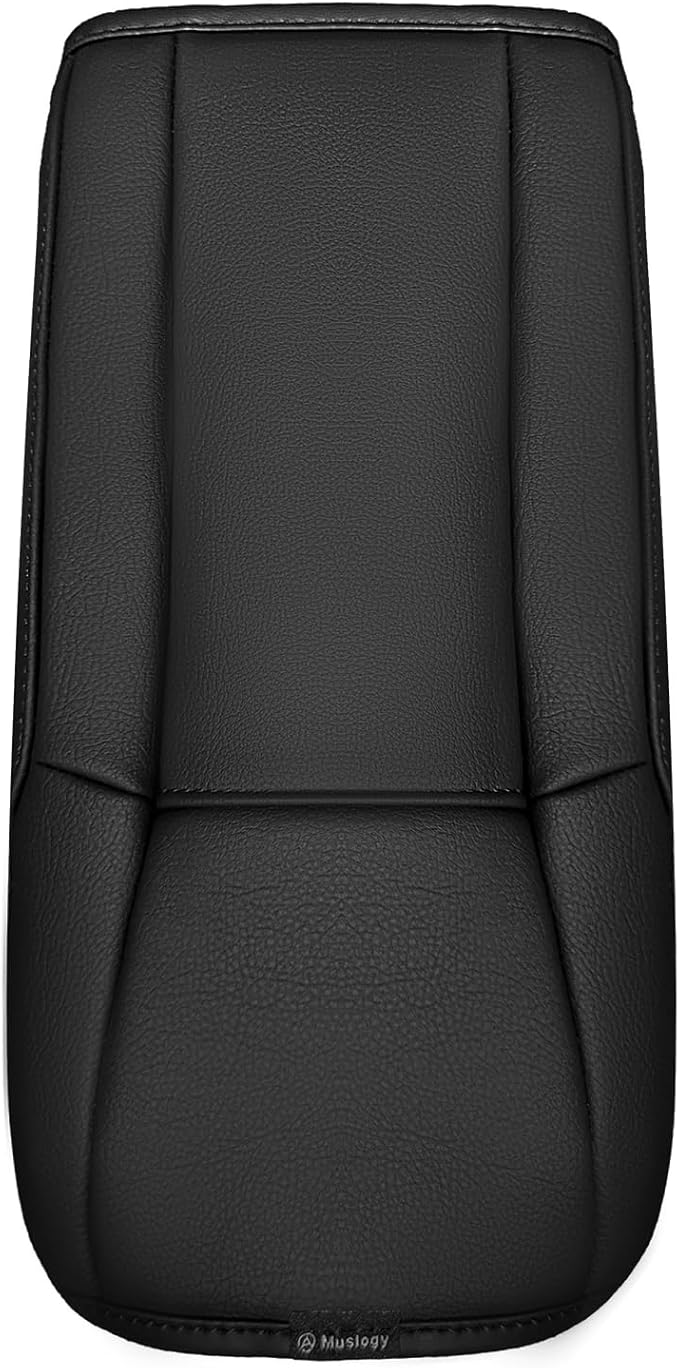 Muslogy Center Console Armrest Cover Fit for Subaru Forester 2019-2024 Accessories, Comfort Armrest Pad Console Lid Cushion Vegan Leather Regular Thick