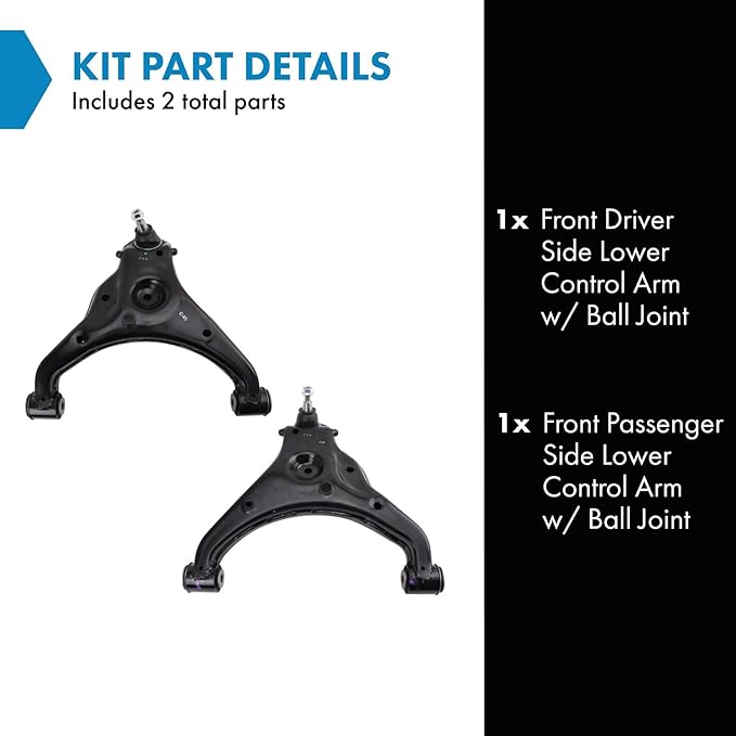 TRQ Front Lower Control Arm with Ball Joint Set Compatible with 2019-2020 Ford Ranger