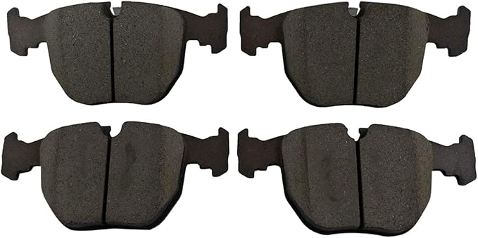 TRQ Front Brake Pads Ceramic Hardware Compatible with 1995-2001 BMW 740iL 1995-2001 740i 1997-2003 540i 2001-2003 530i 2000-2003 M5 2000-2006 X5