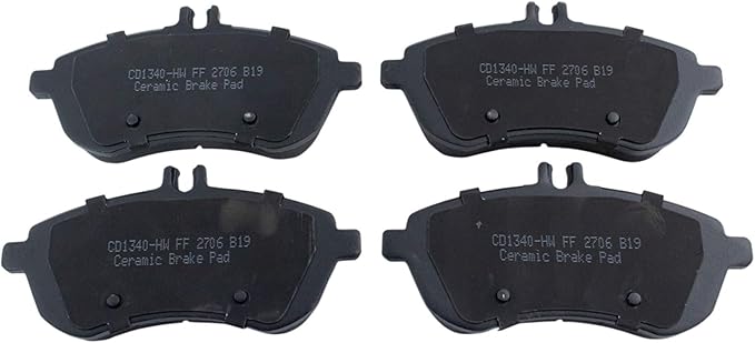 TRQ Front Ceramic Brake Pad Set Includes Contact Point Grease Compatible with 08-12 Mercedes Benz C300 12-15 C250 12-15 SLK250
