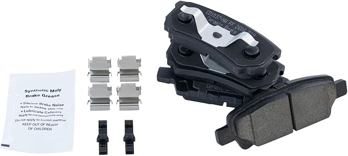 TRQ Rear Brake Pads Ceramic Compatible with 2011-2014 Chrysler 200 2007-2010 Sebring 2008-2014 Dodge Avenger 2007-2012 Caliber 2007-2017 Jeep Compass Patriot 2008-2017 Mitsubishi Lancer Outlander