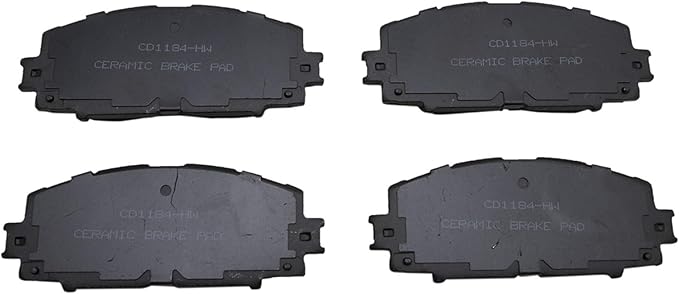 TRQ Front Brake Pads Ceramic Hardware Compatible with 2011-2017 Lexus CT200h 2013 Scion iQ 2010-2021 Toyota Prius 2012-2019 Prius C 2012-2015 Prius Plug-In 2007-2018 Yaris 2020-2021 Corolla