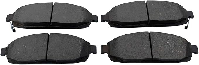 TRQ Front Brake Pads Ceramic Hardware Wear Sensor Compatible with 2006-2010 Jeep Commander 2005-2010 Grand Cherokee