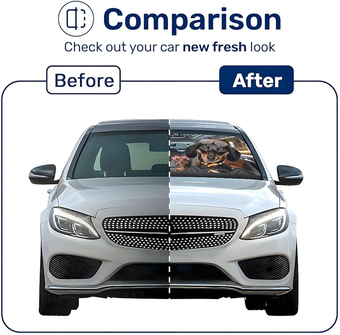 Horror Windshield Sun Shade for Car SUV Truck (55x30 Inches), Front Window Visor for Windows, Protector Blocks UV