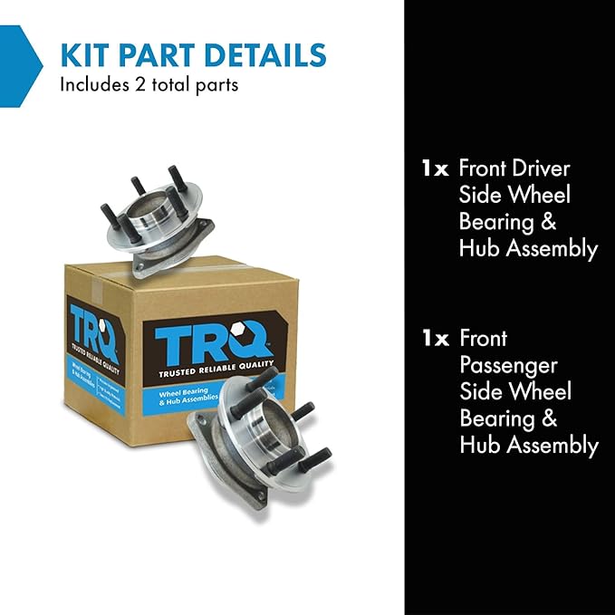 TRQ 2 Piece Front Wheel Bearing & Hub Assembly Set Compatible with 2012-2023 Chrysler 300 Dodge Challenger Charger