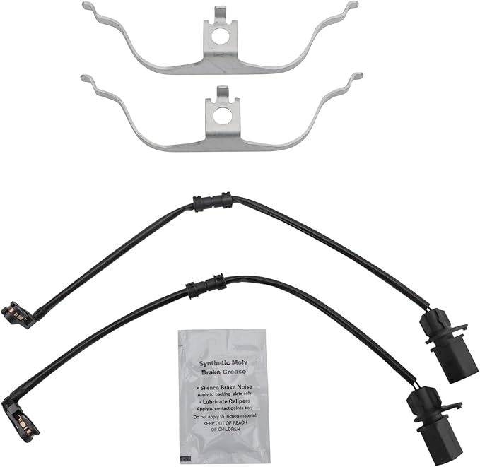 TRQ Front Ceramic Brake Pad Set Includes Contact Point Grease Compatible with 13-18 Audi A8 Quattro with 356mm Diameter Front Rotors