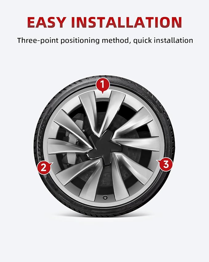 Model Y All-in-one Wheel Rim Protector for Tesla Model Y Juniper 20" Helix Wheel- Strips for Curb Rash Prevention Wheel Rim Protector Easy to Install (Matte Black, 4pcs)