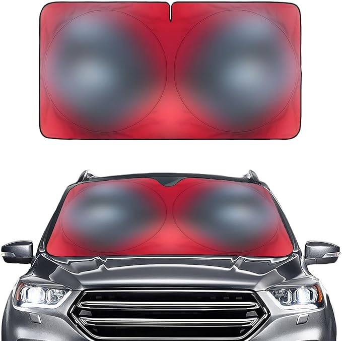 Horror Windshield Sun Shade for Car SUV Truck (55x30 Inches), Front Window Visor for Windows, Protector Blocks UV