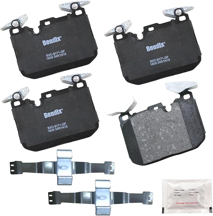 Bendix Priority1 CFC1609 Ceramic Front Brake Pads for Select Models BMW 228i,xDrive,230i,320i,328i,330i,335i,GT,340i,428i,Gran Coupe,430i,435i,440i,ActiveHybrid 3,i8,M235i,M240i