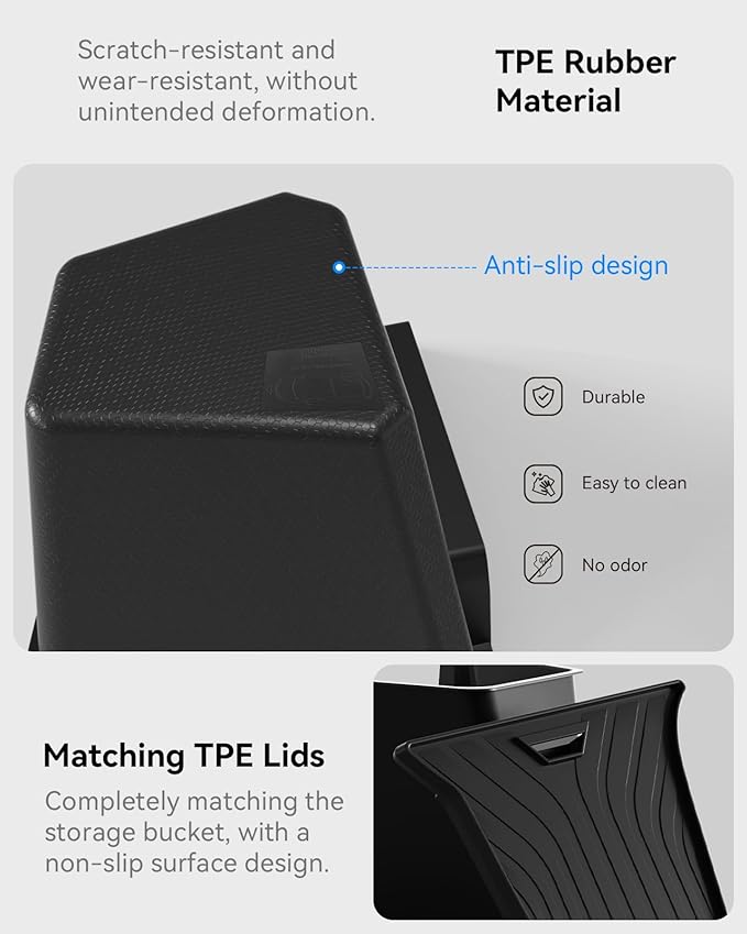 for Tesla Model Y Juniper Accessories (2025-2026) Trunk Storage Bins,Rear Trunk Organizer TPE Waterproof Trunk Storage Bins Side Box with Lids for Tesla Interior Accessories