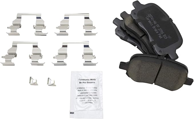 TRQ Front Brake Pads Ceramic Hardware Compatible with 1998-2002 Chevrolet Prizm 1998-2002 Toyota Corolla