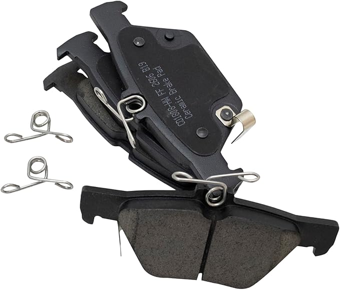 TRQ Rear Brake Pads Ceramic Hardware Wear Sensor Compatible with 2015-2024 Subaru Outback 2015-2024 Legacy 2019-2024 Forester 2019-2024 Ascent 2016-2021 WRX 2019-2024 Crosstrek