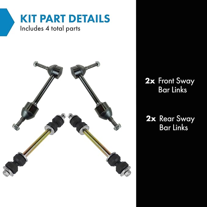TRQ Front & Rear Sway Bar Stabilizer Link Set Compatible with 1995-1997 Ford Crown Victoria Lincoln Town Car Mercury Grand Marquis