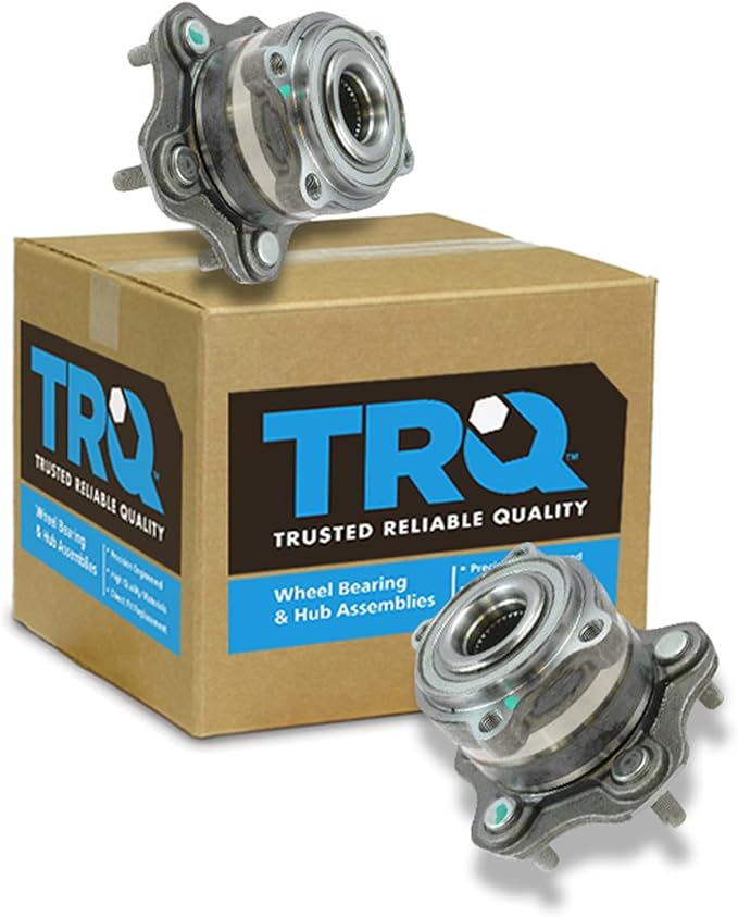 TRQ Rear Left and Right Wheel Bearing and Hub Assembly Set 2 Piece Compatible with 14-22 Infiniti Q50 14-15 Q60 17-22 Q60 14-17 QX50 14-17 QX70 14-19 Q70 15-19 Q70L 2015 Q40 09-20 Nissan 370Z
