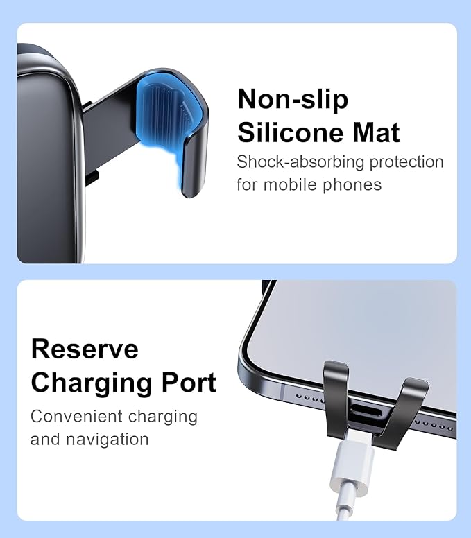 Universal 17mm Ball Mount Phone Holder Gravity Clamp for Car Mount Replace Clip Joint [Dual Head Screen Phone Holder Clip Head Accessory]